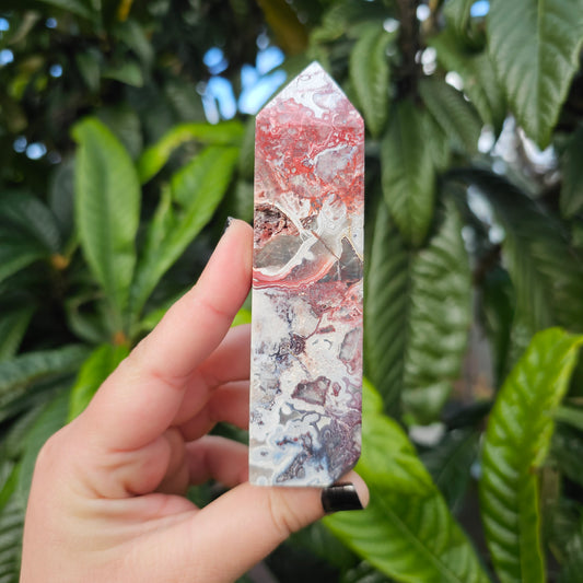 Mexican Crazy Lace Agate Tower Obelisk generator, Alter Crystal, Birthday Gift, Anniversary Gifts, Girlfriend, Gifts for Friend, Boho, Minimalist, Gemstone, Crystal, Crystal Healing, home decor, australia crystal, collectors crystal