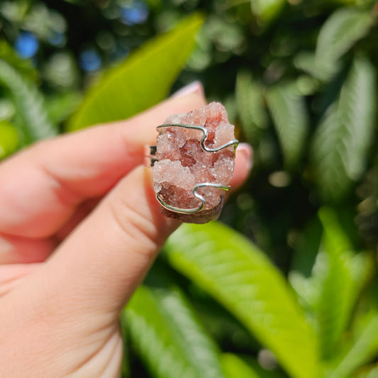 Luxe Pink Amethyst Ring - adjustable silver plated | crystal ring, unique jewellery, unique ring, pink amethyst jewellery, gift for women, ring for women, jewellery for women, boho, bohemian jewellery, hippie, natural gemstone, birthday gift