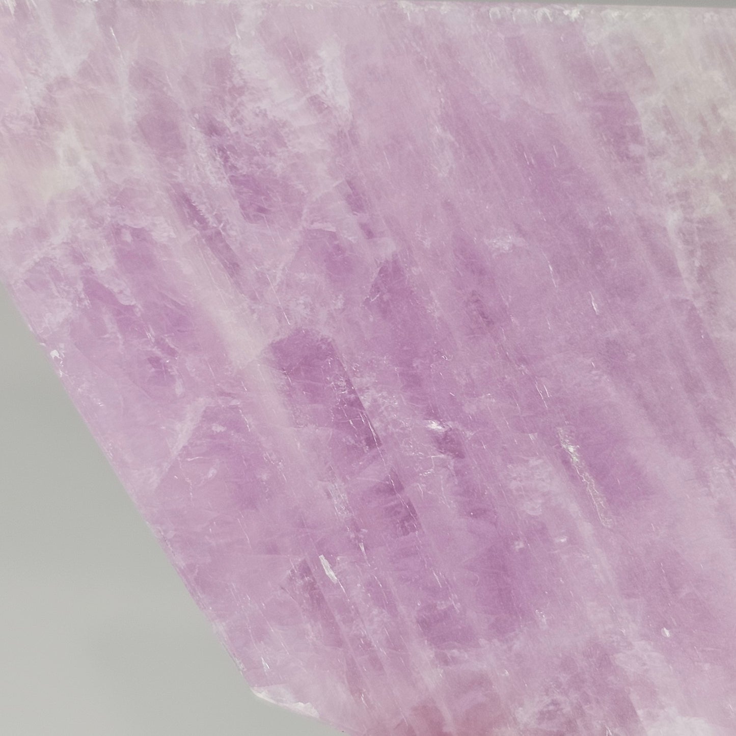 Gorgeous Kunzite slab from Afghanistan. Self-standing on all sides.