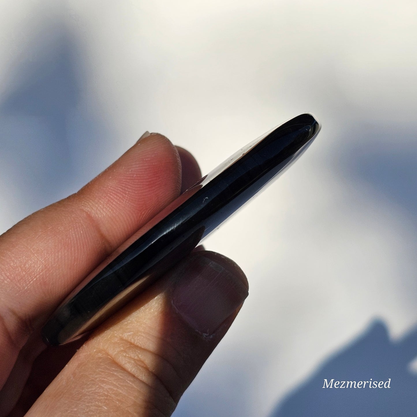 Midnight Lace Obsidian Palm Stone | C