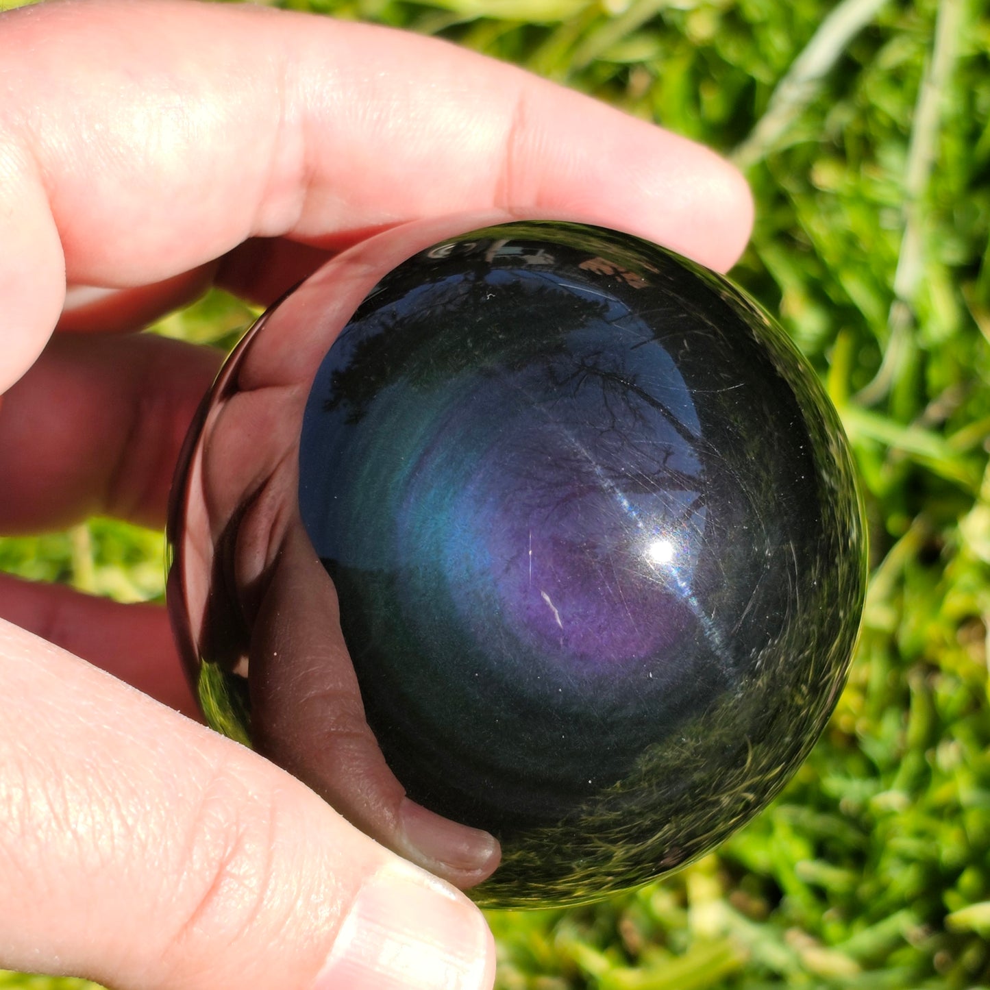 Rainbow Obsidian Sphere | C