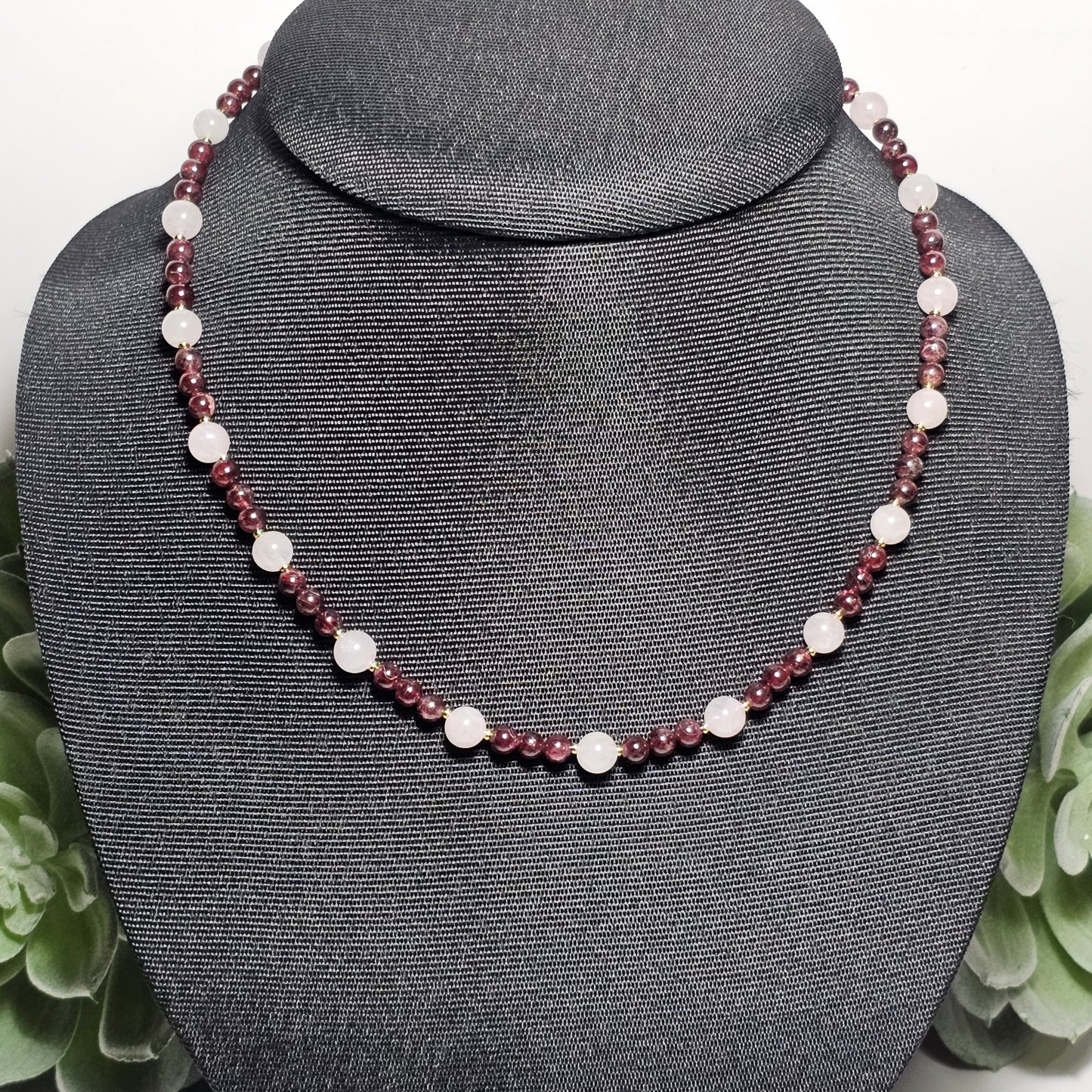 Garnet and Rose Quartz Necklace