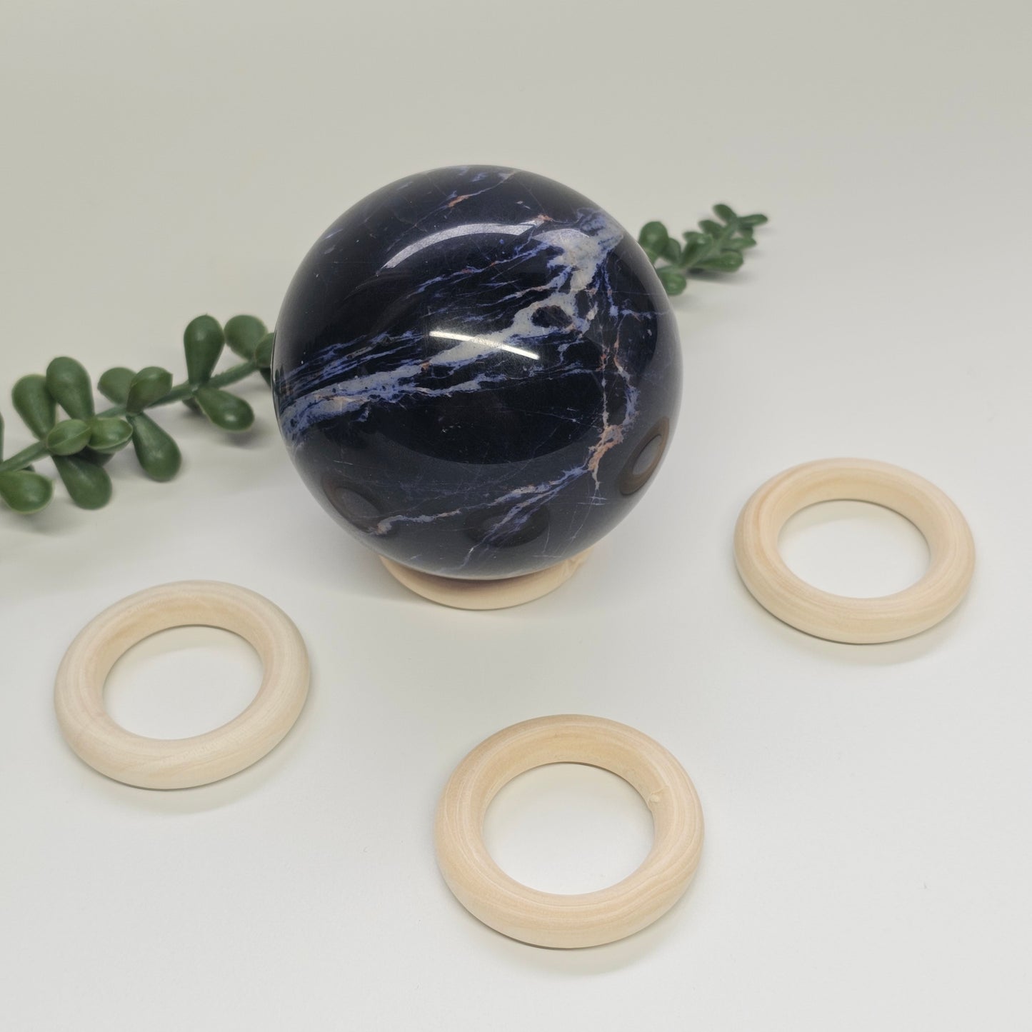 Large Donut Wood Sphere Stand