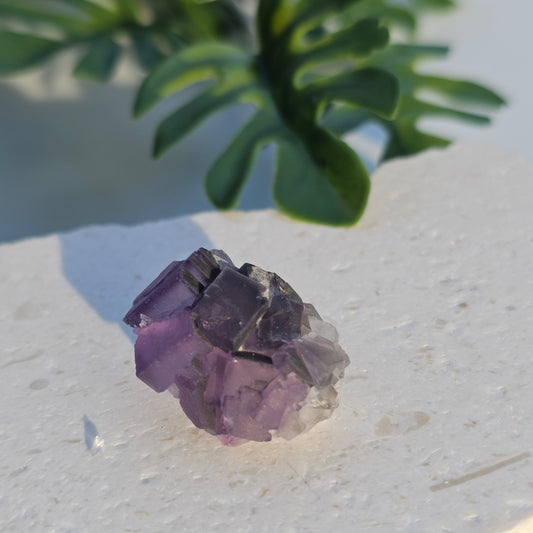 Raw Purple Fluorite Cluster | Frosted Matte Specimen | Yunan, China