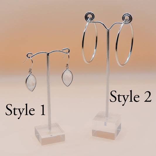 Acrylic Metal T-Bar Earring Display Stand for Organising and Displaying Jewellery with Modern Minimal Design