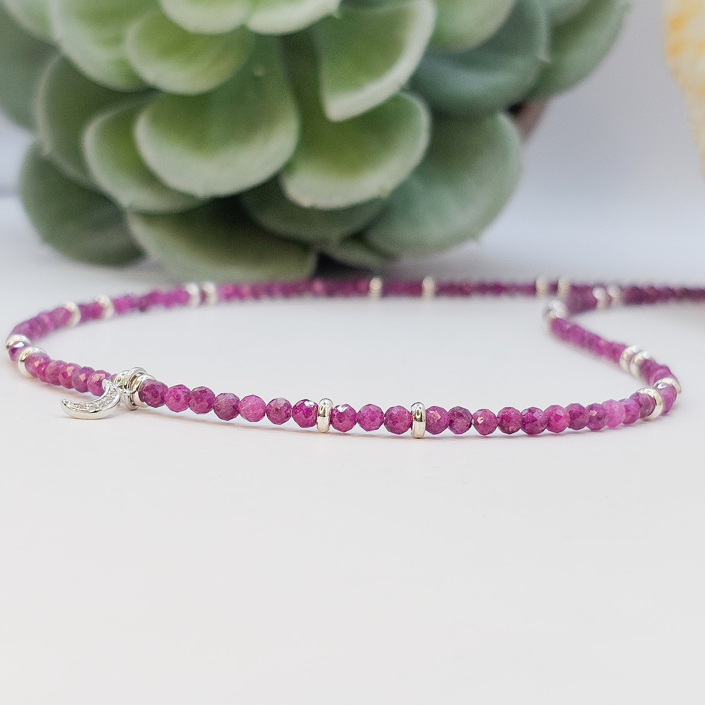 Ruby Crescent Necklace