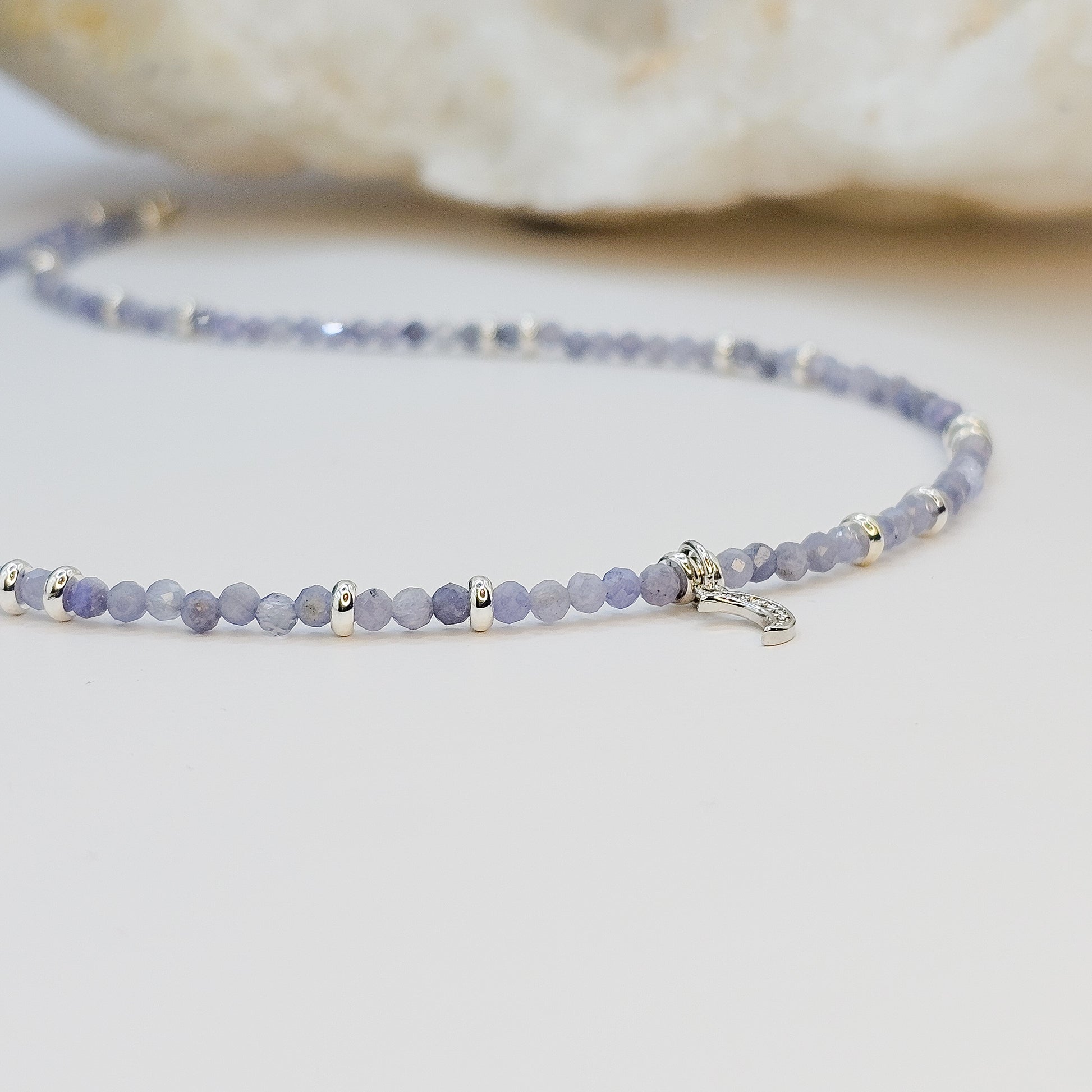 Tanzanite Crescent Necklace - December Gemstone Jewellery