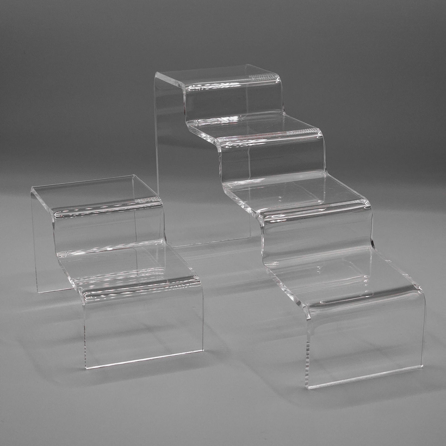 Acrylic Zigzag Tiered Jewellery Step Display Stand | step jewellery crystal display | shop displays, carft market stall  jewellery display stands