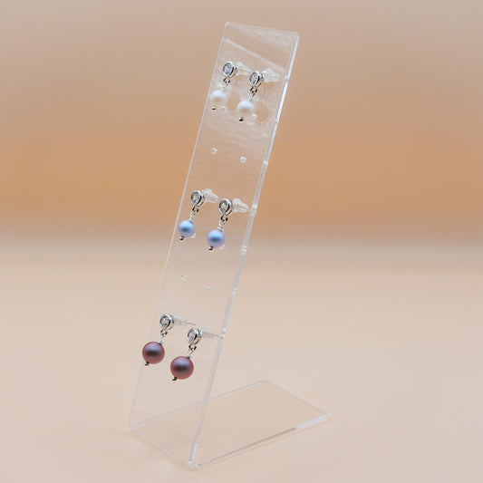 2 Pack Acrylic 7 Stud Earring Display Stand | stud earring display set | shop displays, craft market stall  jewellery display stands