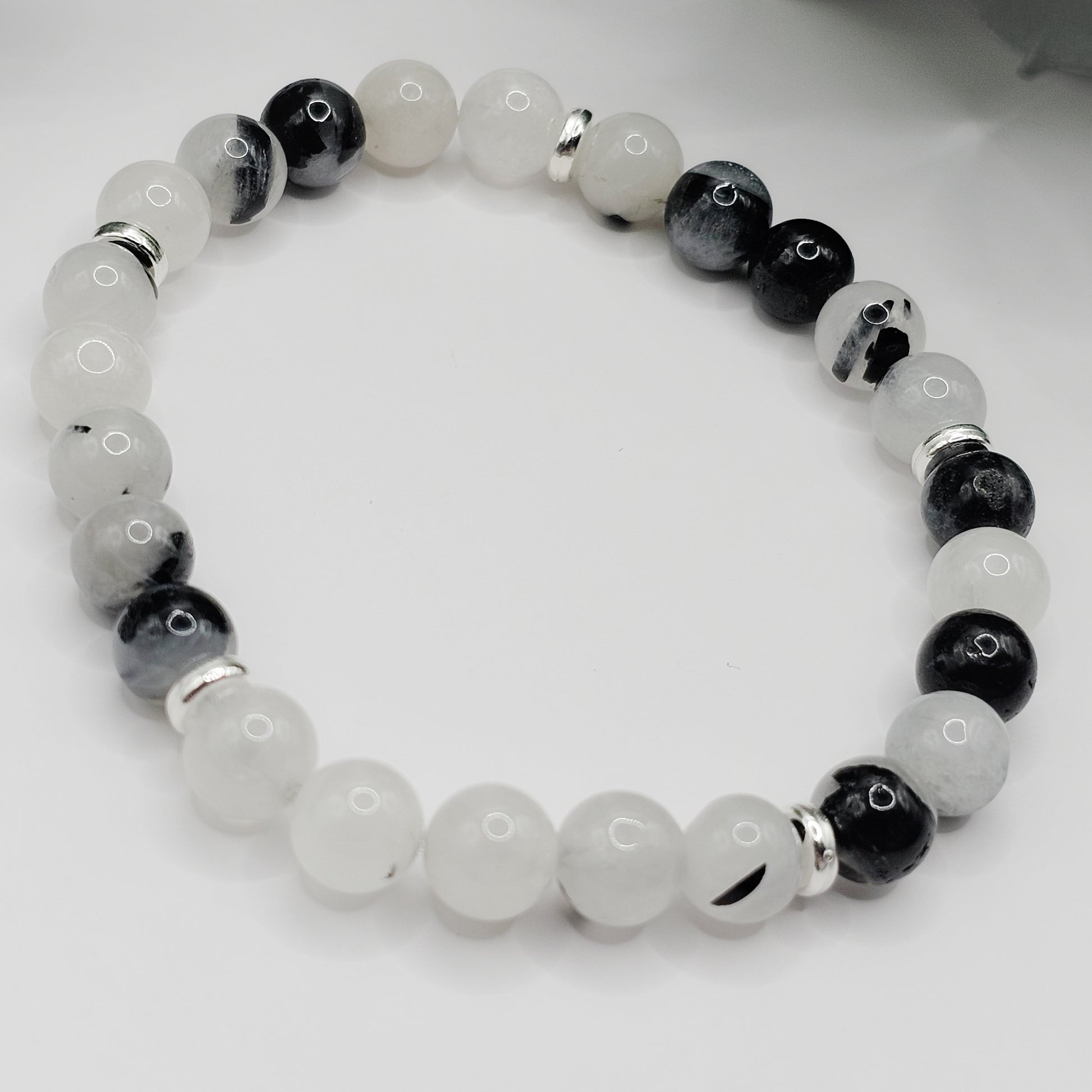 Tourmalinated Quartz bead handmade bracelet | gemstone jewellery, crystal jewellery, mens bracelet, gift for men, bracelet gift australia melbourne