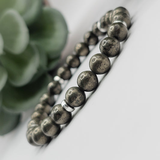 Pyrite bead handmade bracelet | gemstone jewellery, crystal jewellery, mens bracelet, gift for men, bracelet gift australia melbourne