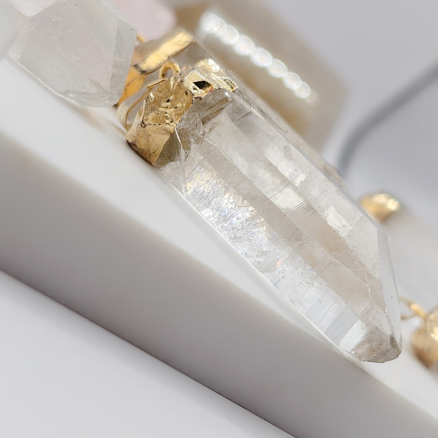 18k gold plated high quality Clear Quartz Point pendant | gemstone jewellery, xmas gift, christmas gift, gift for women, crystal gift, birthday gift, gemstone jewellery Australia, crystals Australia