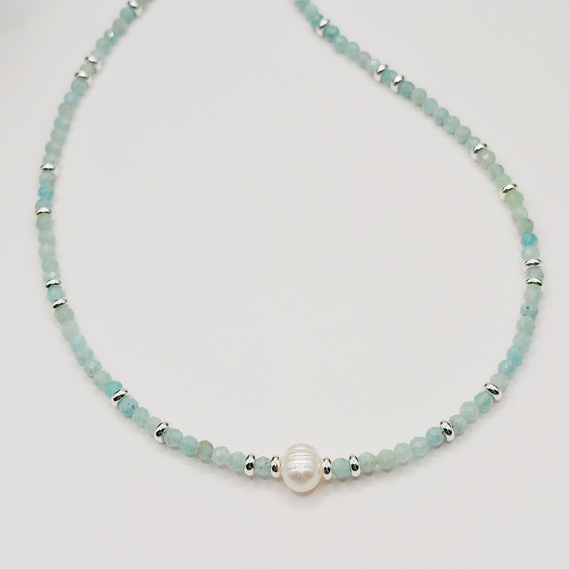 Amazonite pearl necklace | gift for women, gift for friend, gift for mum, gift for mom, handmade gemstone jewellery, handmade crystal jewelry, anniversary gift, dainty gemstone jewellery, petite jewellery, ooak necklace, australia, melbourne