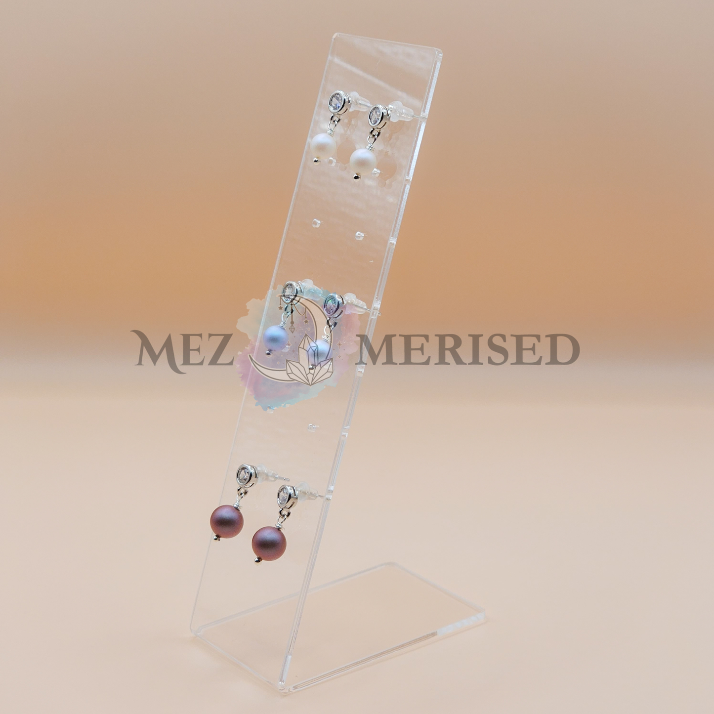 Acrylic 7 Stud Earring Display Stand (Pack of 2) | Minimal Jewellery Holder