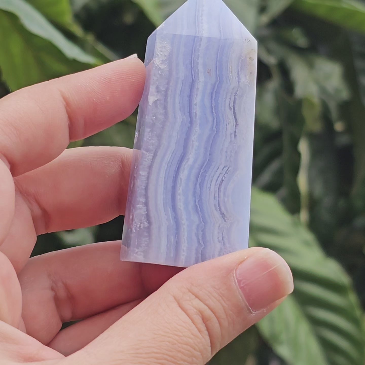 Beautiful high quality Blue Lace Agate tower.
