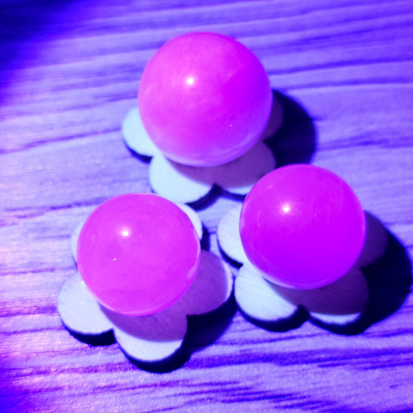 Baby Kunzite Spheres (UV Reactive)