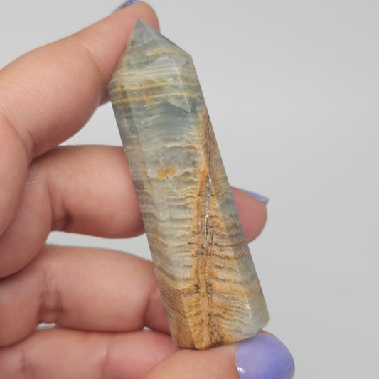 Blue Onyx (Blue Banded Calcite) Tower | D