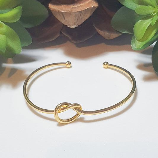 18K Gold Plated Knot Cuff Bangle | brass bracelets
