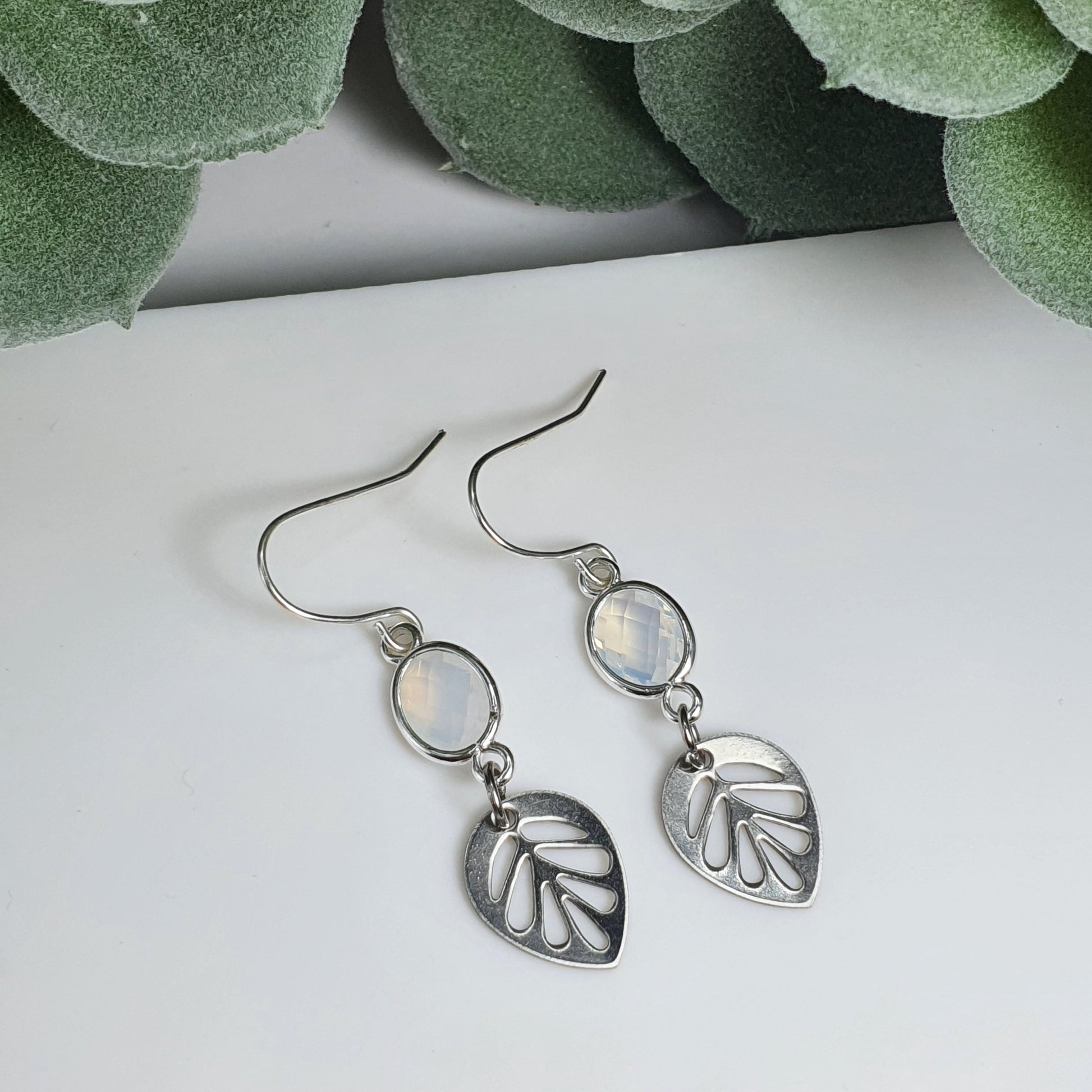 Colourful glass silver leaf earrings | Fashion earrings | Birthday Gifts, Anniversary Gifts, Valentine's Day, Christmas, Easter, Eid, Mother's Day, Diwali, Hannukah, Women's, Girl's, Gifts for her, Gifts for Girlfriend, Gifts for Mom, Gifts for Mum, Gifts for Friend, Handmade Gifts, Handmade Jewelry, New Year's Eve, Graduation, Boho, Hippie, Minimalist, Gemstone, Crystal, Crystal Healing