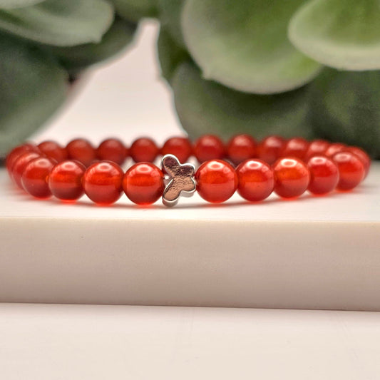 Childrens kids 6mm Carnelian and platinum plated butterfly bead stretch bracelet | Birthday Gifts, Anniversary Gifts, Valentine's Day, Christmas, Easter, Eid, Mother's Day, Diwali, Hannukah, Women's, Girl's, Gifts for her, Gifts for Girlfriend, Gifts for Mom, Gifts for Mum, Gifts for Friend, Handmade Gifts, Handmade Jewelry, New Year's Eve, Graduation, Boho, Hippie, Minimalist, Gemstone, Crystal, Crystal Healing