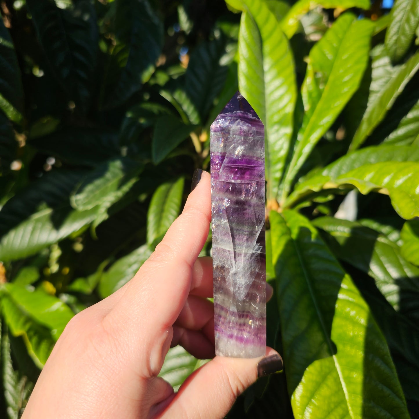 Rainbow Fluorite Tower full of beautiful rainbows. Approx. 11.5 x 2.9 Approx. 161g | Birthday Gifts, Anniversary Gifts, Valentine's Day, Christmas, Easter, Eid, Mother's Day, Diwali, Hannukah, Women's, Girl's, Gifts for her, Gifts for Girlfriend, Gifts for Mom, Gifts for Mum, Gifts for Friend, Handmade Gifts, Handmade Jewelry, New Year's Eve, Graduation, Boho, Hippie, Minimalist, Gemstone, Crystal, Crystal Healing