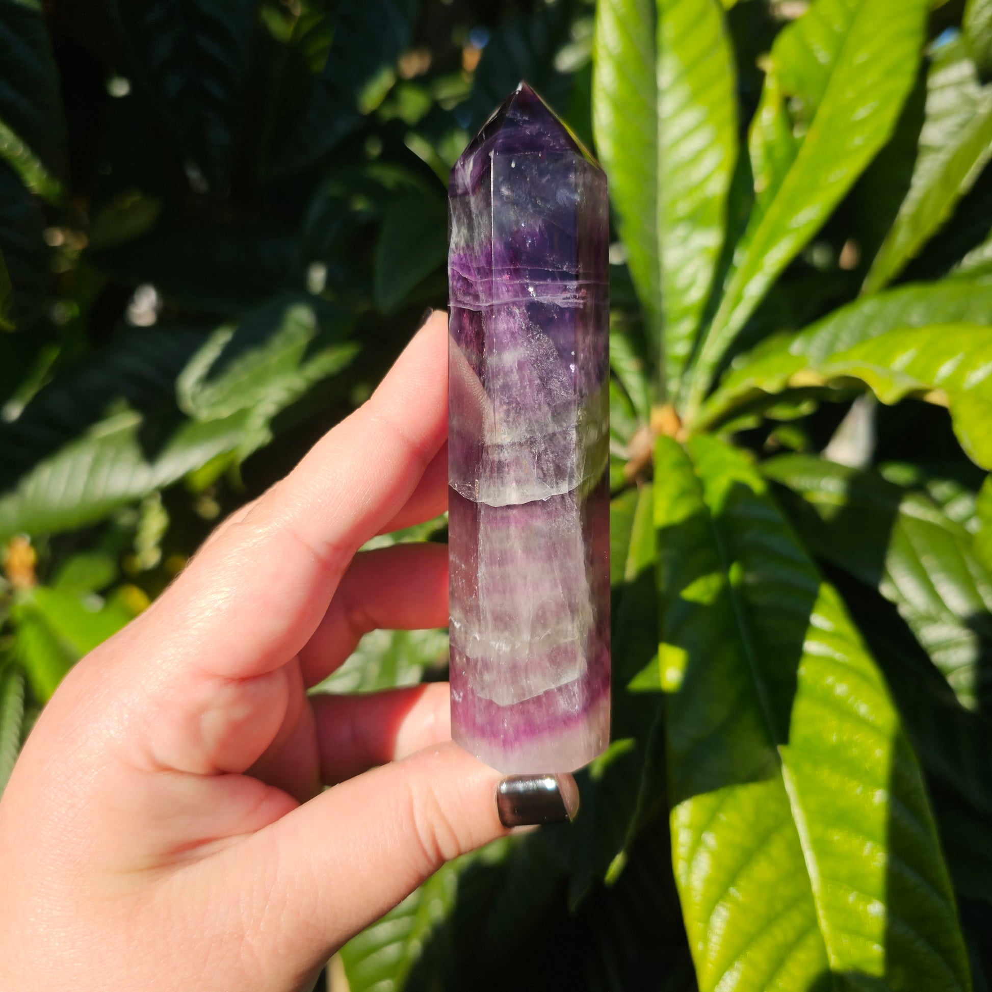 Rainbow Fluorite Tower full of beautiful rainbows. Approx. 11.5 x 2.9 Approx. 161g | Birthday Gifts, Anniversary Gifts, Valentine's Day, Christmas, Easter, Eid, Mother's Day, Diwali, Hannukah, Women's, Girl's, Gifts for her, Gifts for Girlfriend, Gifts for Mom, Gifts for Mum, Gifts for Friend, Handmade Gifts, Handmade Jewelry, New Year's Eve, Graduation, Boho, Hippie, Minimalist, Gemstone, Crystal, Crystal Healing