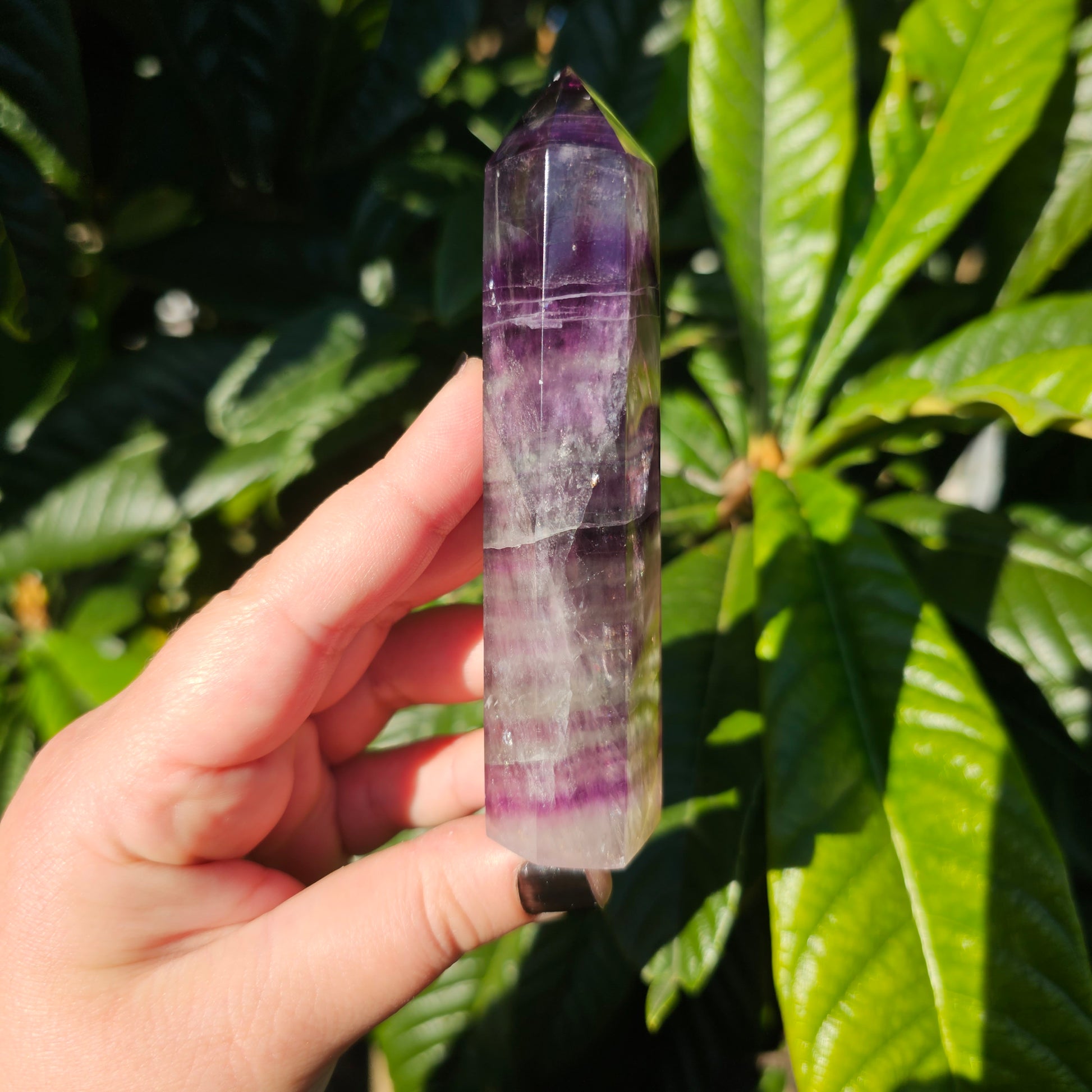 Rainbow Fluorite Tower full of beautiful rainbows. Approx. 11.5 x 2.9 Approx. 161g | Birthday Gifts, Anniversary Gifts, Valentine's Day, Christmas, Easter, Eid, Mother's Day, Diwali, Hannukah, Women's, Girl's, Gifts for her, Gifts for Girlfriend, Gifts for Mom, Gifts for Mum, Gifts for Friend, Handmade Gifts, Handmade Jewelry, New Year's Eve, Graduation, Boho, Hippie, Minimalist, Gemstone, Crystal, Crystal Healing