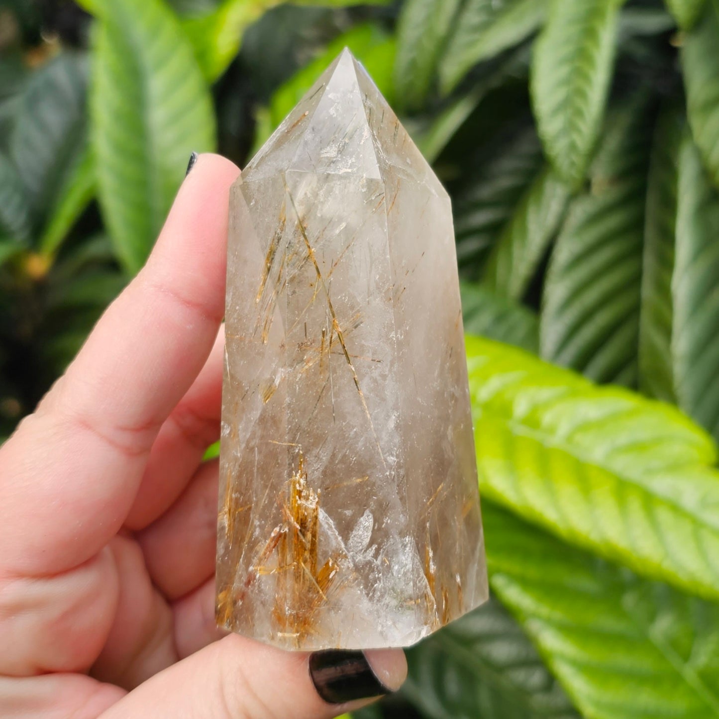 Rutile Quartz Tower Approx. 9.3 x 4.5  Approx. 217g | Birthday Gifts, Anniversary Gifts, Valentine's Day, Christmas, Easter, Eid, Mother's Day, Diwali, Hannukah, Women's, Girl's, Gifts for her, Gifts for Girlfriend, Gifts for Mom, Gifts for Mum, Gifts for Friend, Handmade Gifts, Handmade Jewelry, New Year's Eve, Graduation, Boho, Hippie, Minimalist, Gemstone, Crystal, Crystal Healing