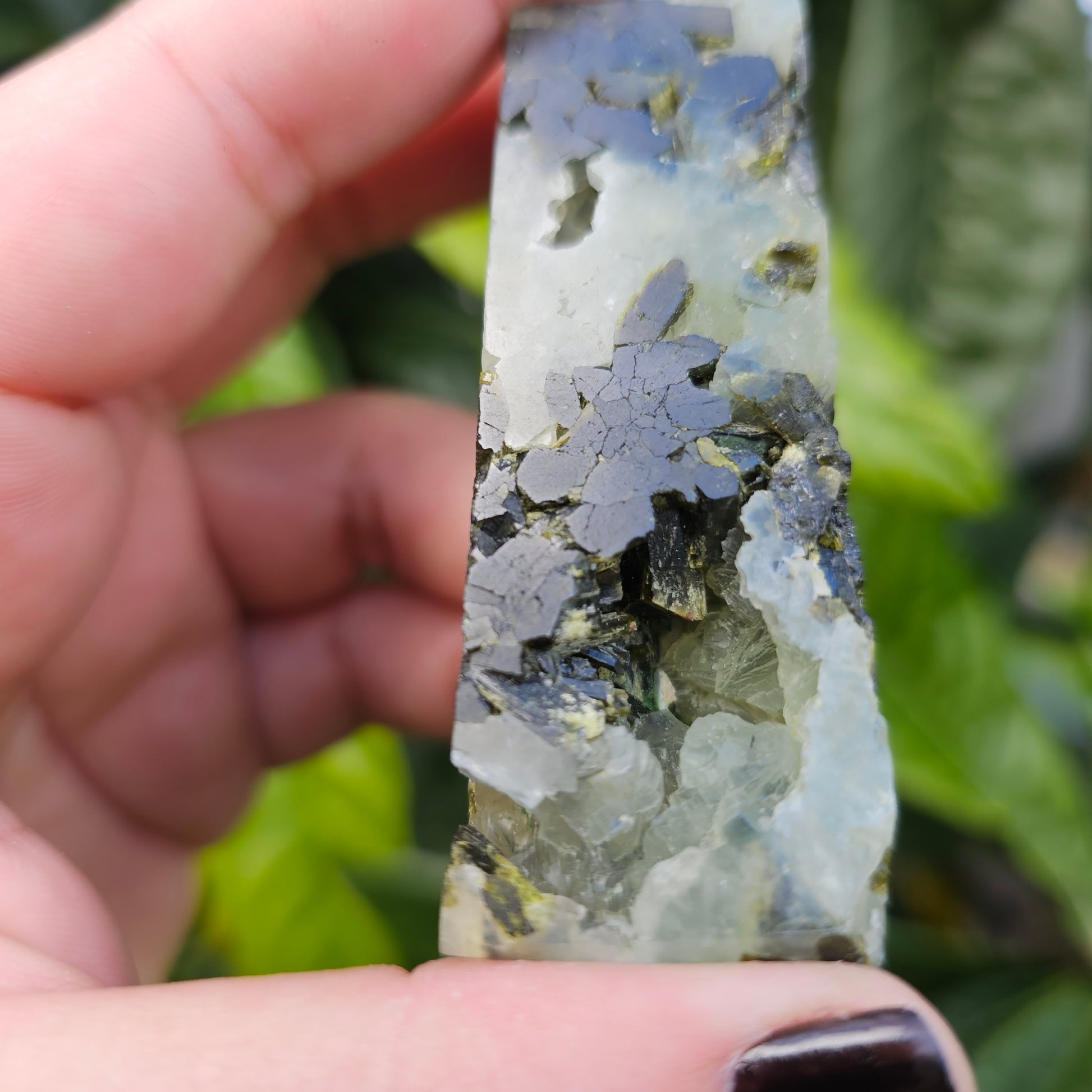 Prehnite and Epidote Tower Obelisk 2 Approx. 8.5 x 2.7 x 2.5 Approx. 131g | Birthday Gifts, Anniversary Gifts, Valentine's Day, Christmas, Easter, Eid, Mother's Day, Diwali, Hannukah, Women's, Girl's, Gifts for her, Gifts for Girlfriend, Gifts for Mom, Gifts for Mum, Gifts for Friend, Handmade Gifts, Handmade Jewelry, New Year's Eve, Graduation, Boho, Hippie, Minimalist, Gemstone, Crystal, Crystal Healing