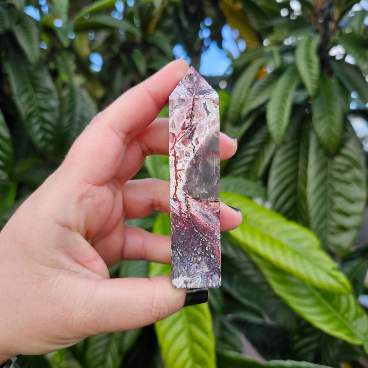 Mexican Crazy Lace Agate Tower Obelisk generator, Alter Crystal, Birthday Gift, Anniversary Gifts, Girlfriend, Gifts for Friend, Boho, Minimalist, Gemstone, Crystal, Crystal Healing, home decor, australia crystal, collectors crystal