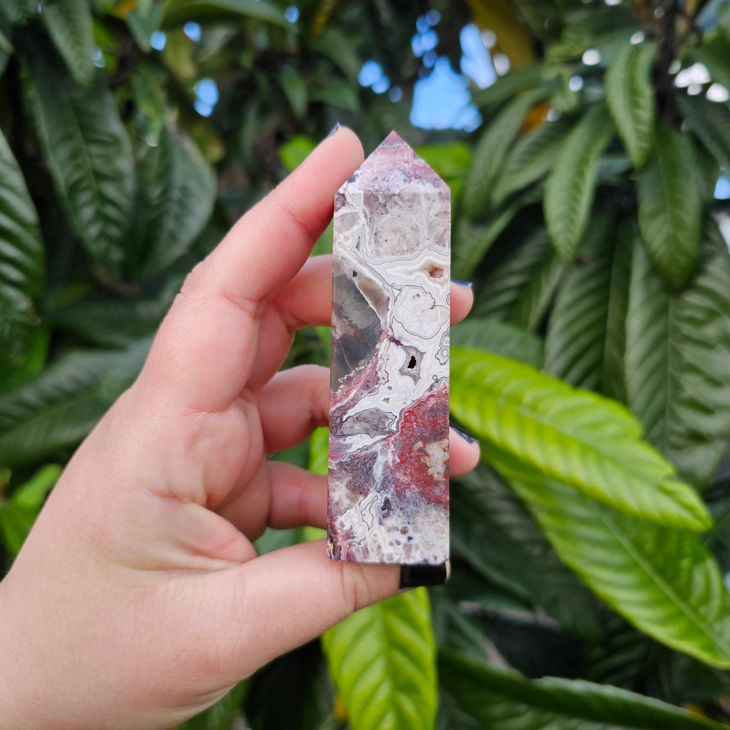 Mexican Crazy Lace Agate Tower Obelisk generator, Alter Crystal, Birthday Gift, Anniversary Gifts, Girlfriend, Gifts for Friend, Boho, Minimalist, Gemstone, Crystal, Crystal Healing, home decor, australia crystal, collectors crystal