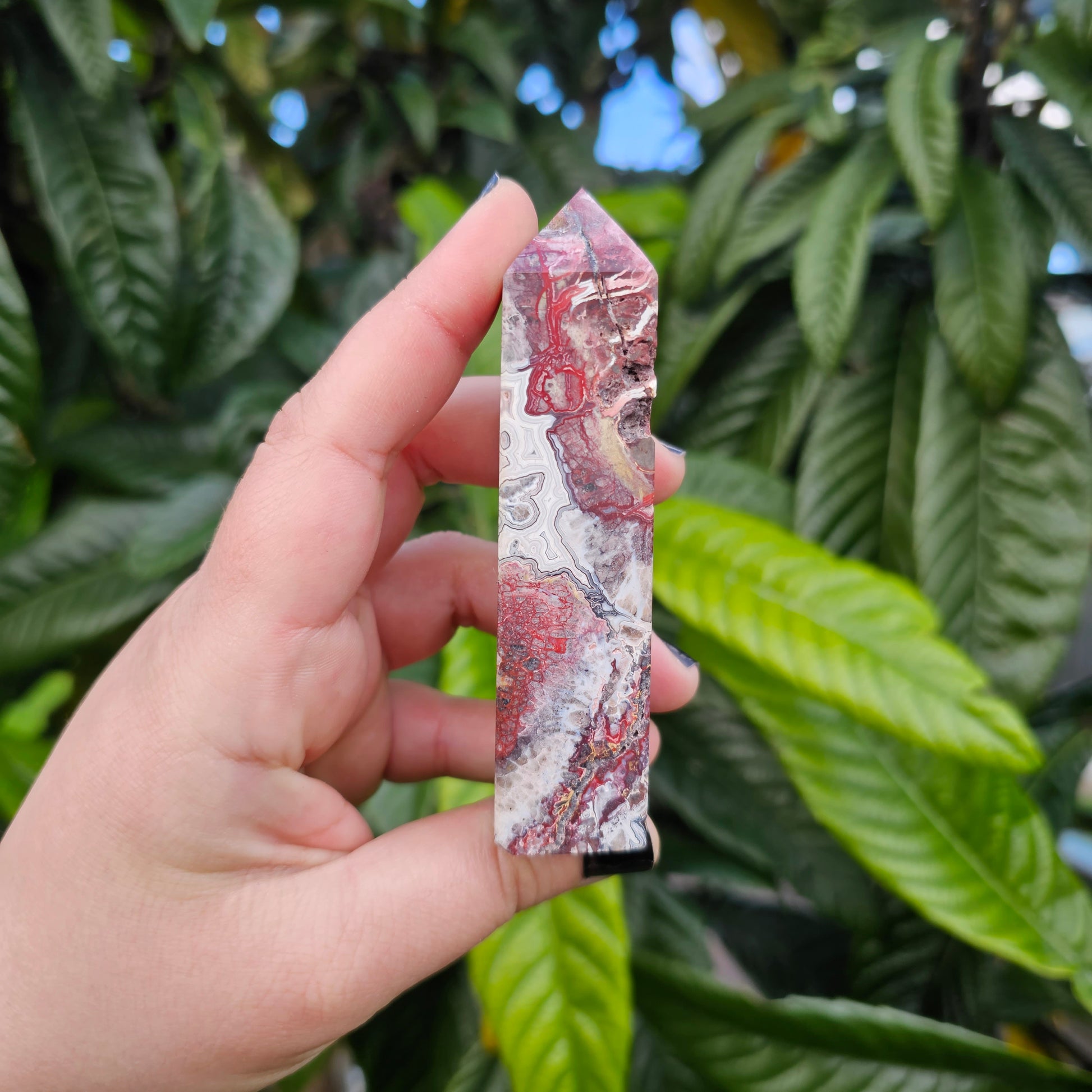 Mexican Crazy Lace Agate Tower Obelisk generator, Alter Crystal, Birthday Gift, Anniversary Gifts, Girlfriend, Gifts for Friend, Boho, Minimalist, Gemstone, Crystal, Crystal Healing, home decor, australia crystal, collectors crystal