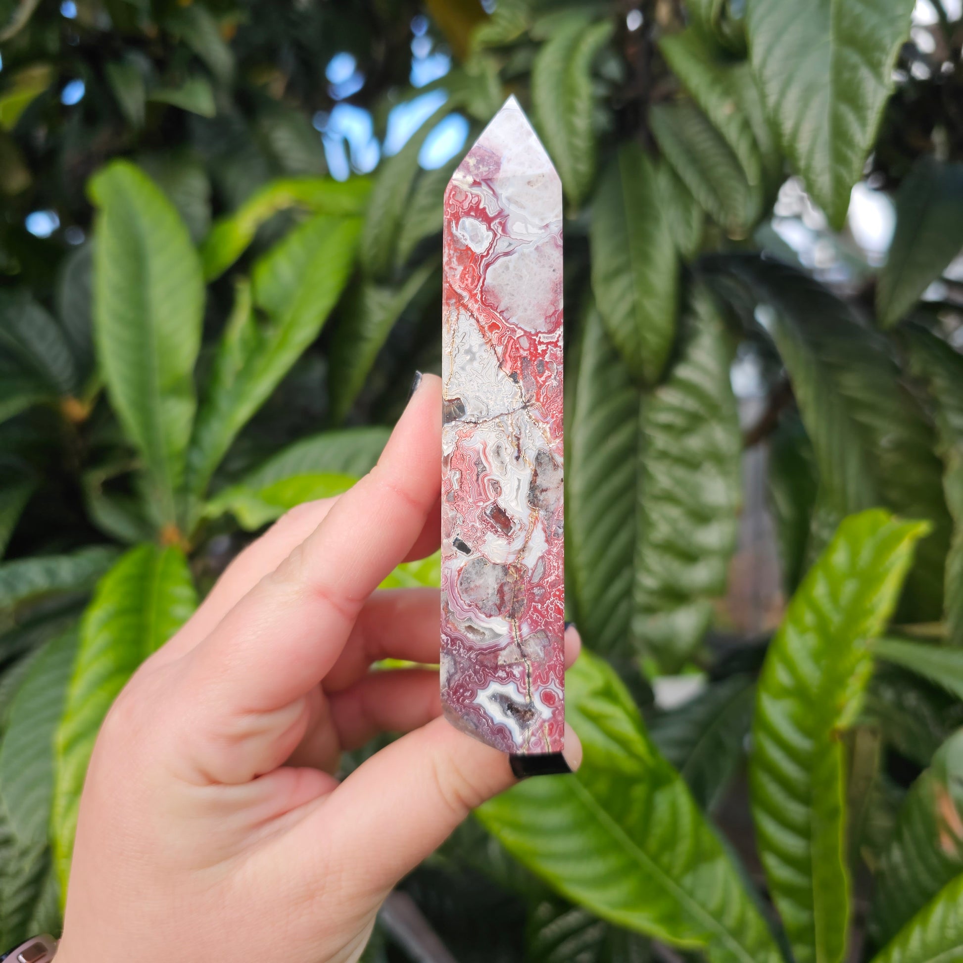 Mexican Crazy Lace Agate Tower Obelisk generator, Alter Crystal, Birthday Gift, Anniversary Gifts, Girlfriend, Gifts for Friend, Boho, Minimalist, Gemstone, Crystal, Crystal Healing, home decor, australia crystal, collectors crystal