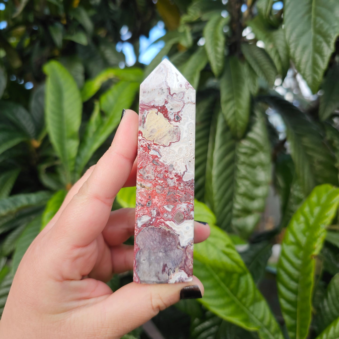 Mexican Crazy Lace Agate Tower Obelisk generator, Alter Crystal, Birthday Gift, Anniversary Gifts, Girlfriend, Gifts for Friend, Boho, Minimalist, Gemstone, Crystal, Crystal Healing, home decor, australia crystal, collectors crystal