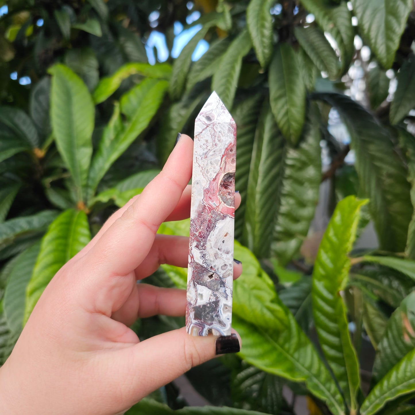 Mexican Crazy Lace Agate Tower Obelisk generator, Alter Crystal, Birthday Gift, Anniversary Gifts, Girlfriend, Gifts for Friend, Boho, Minimalist, Gemstone, Crystal, Crystal Healing, home decor, australia crystal, collectors crystal