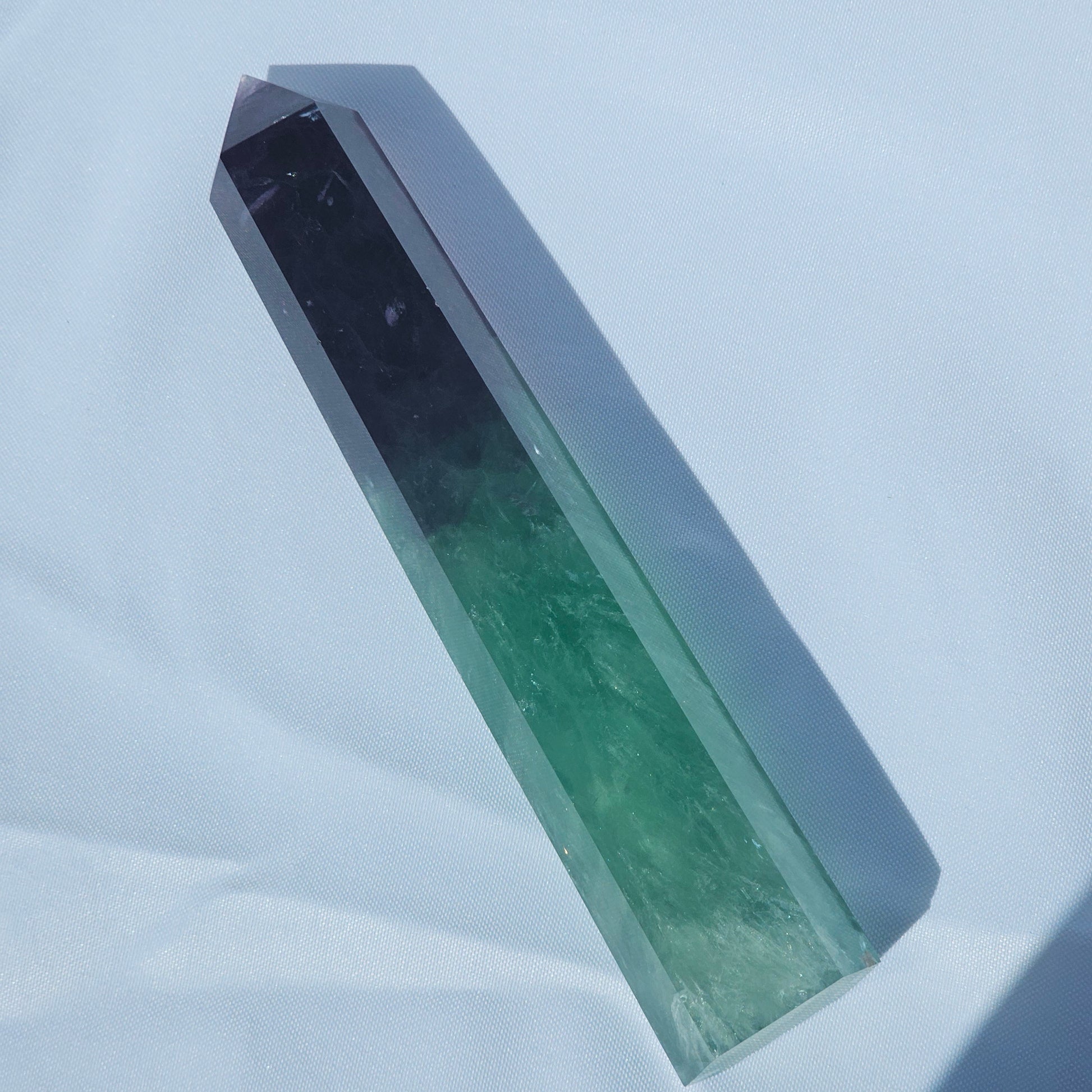 High Quality X Large Fluorite Tower | Purple and Green Fluorite | Study Office Crystal Tower | Crystal for Focus