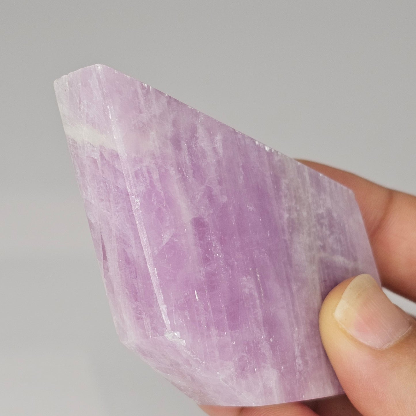 Gorgeous Kunzite slab from Afghanistan. Self-standing on all sides.