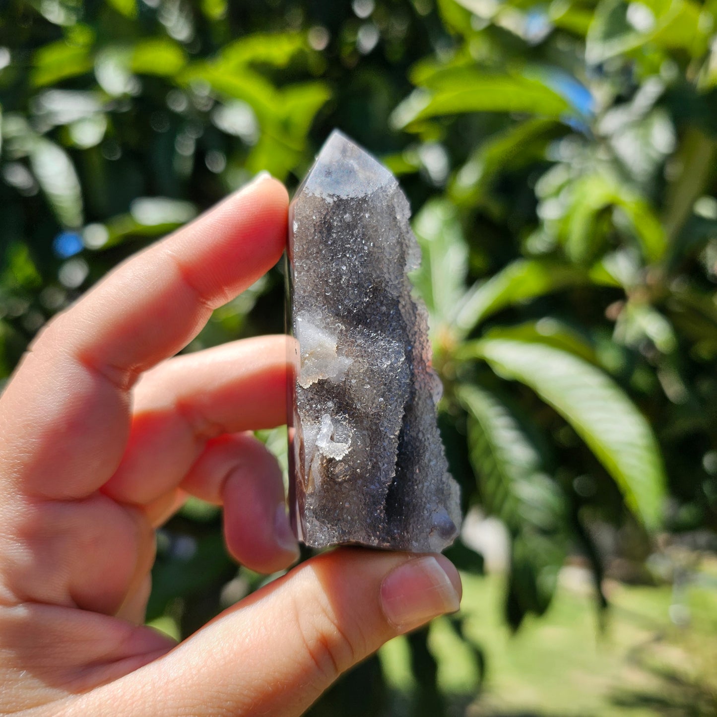 Half Polished Sparkling Druzy Sphalerite Tower