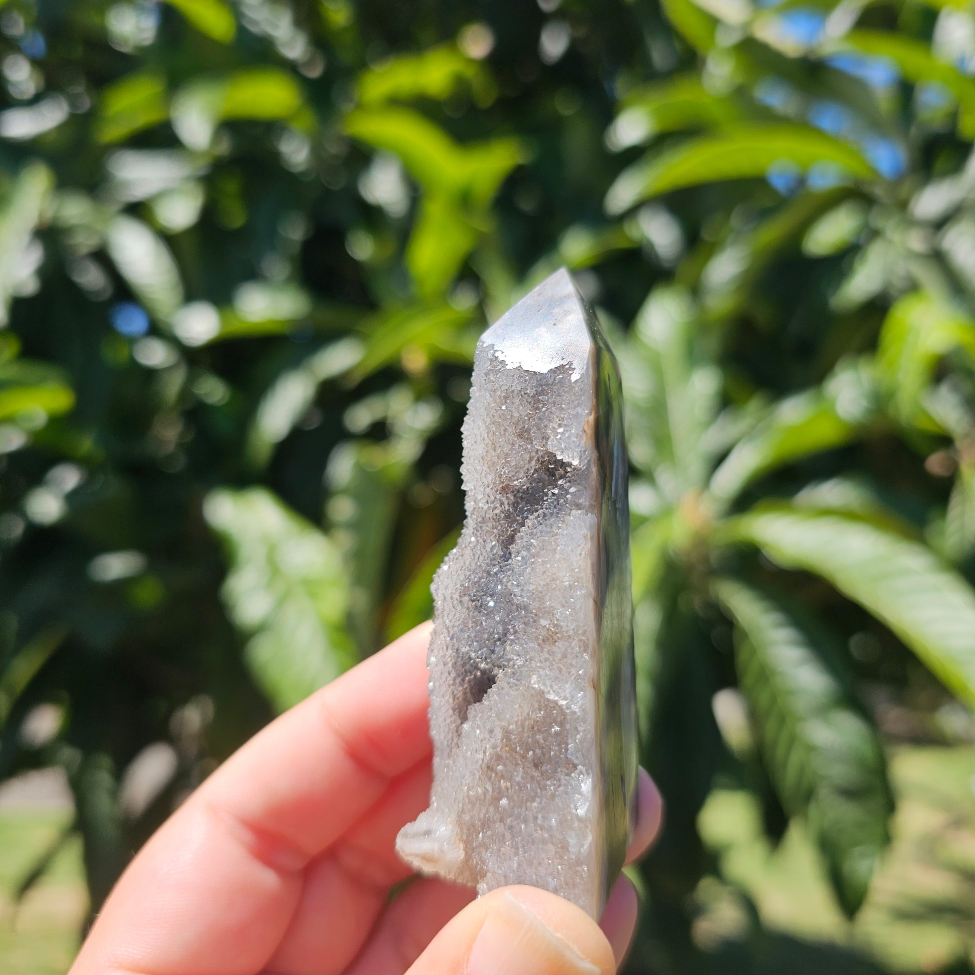 Half Polished Sparkling Druzy Sphalerite Tower