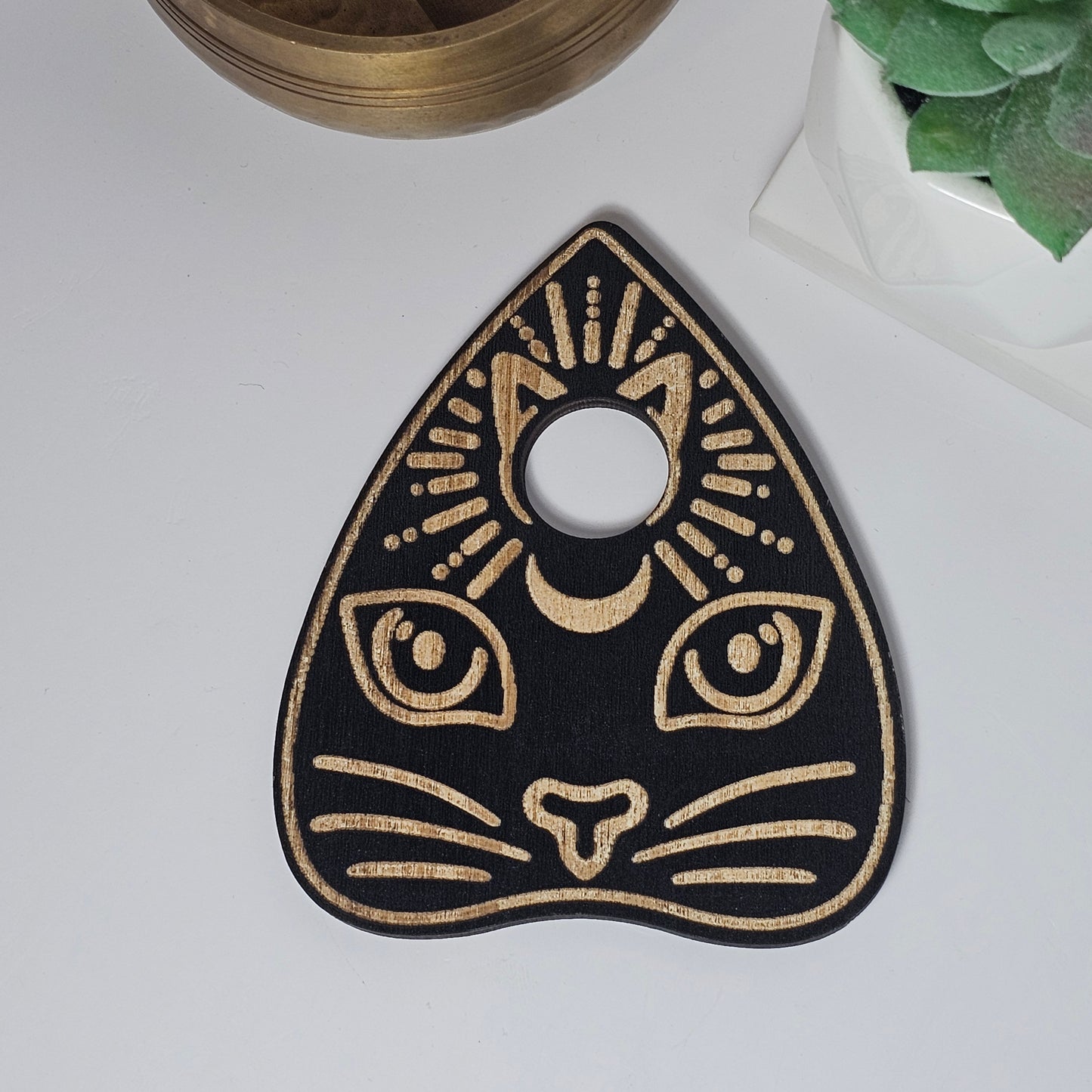 Planchette Cat Wood Sphere Stand