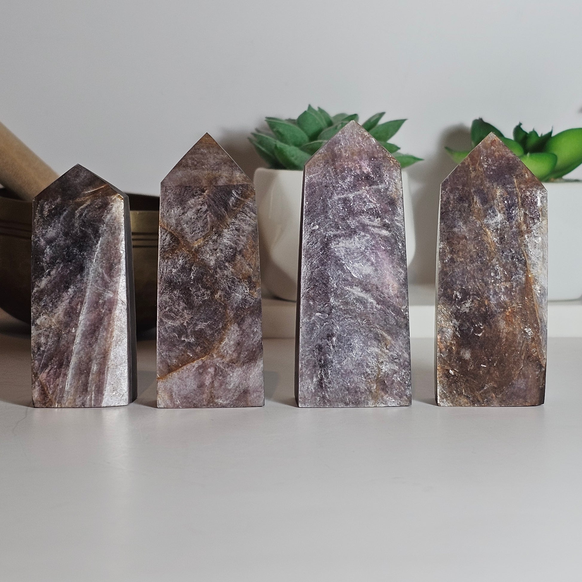 Gemmy high quality Mica Lepidolite towers