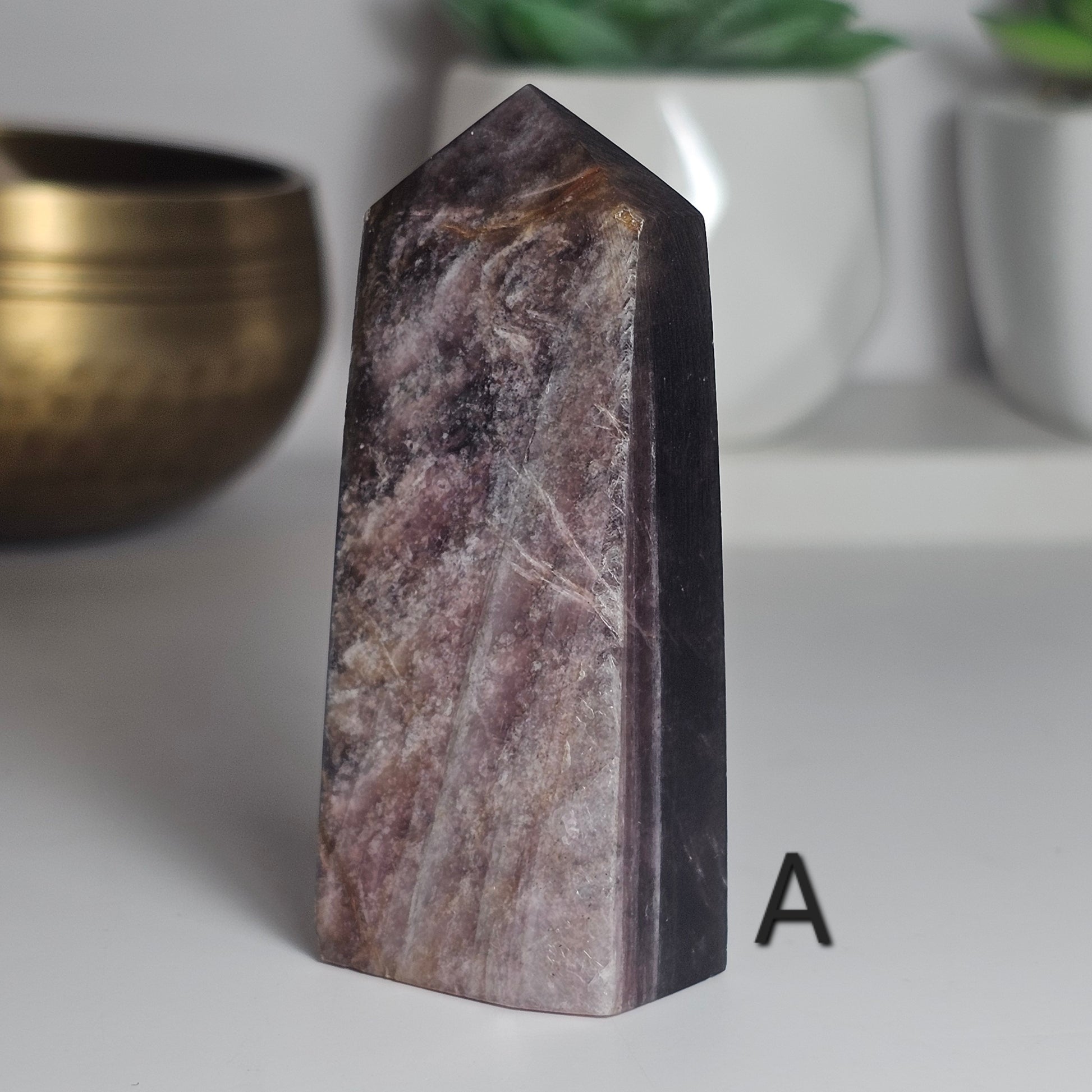 Gemmy High Quality Lepidolite/Purple Mica Obelisk (A)