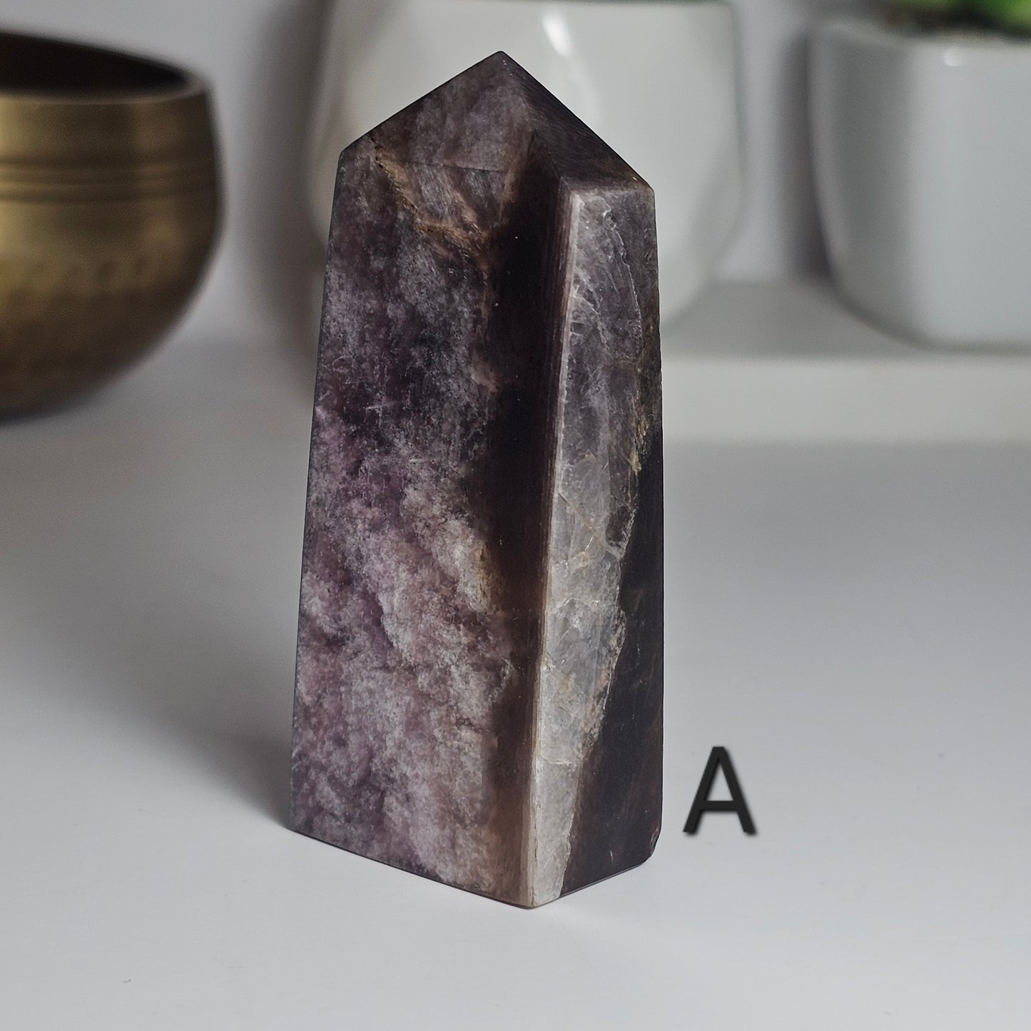 Gemmy High Quality Lepidolite/Purple Mica Obelisk (A)