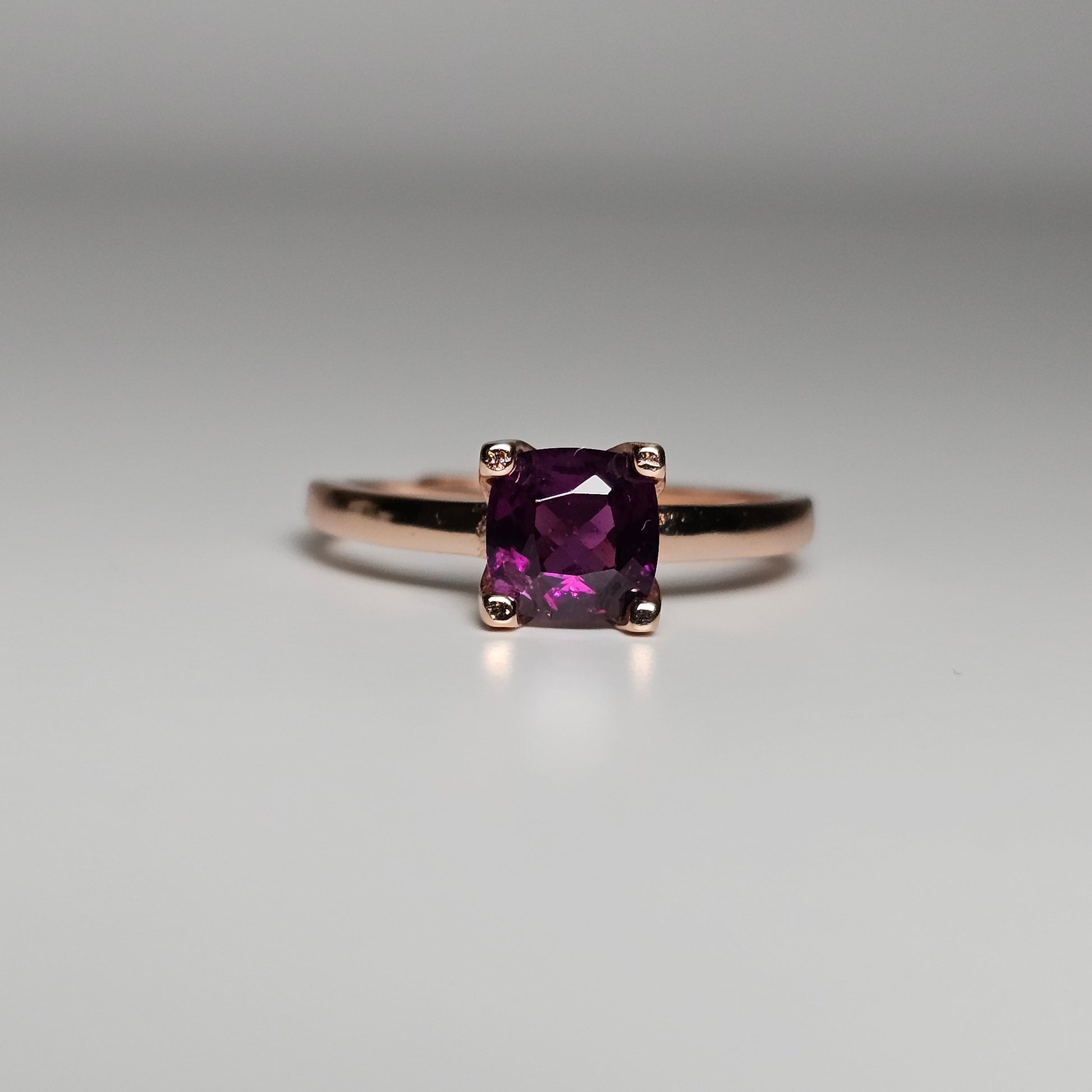 Purple Garnet 925 Silver Adjustable Ring