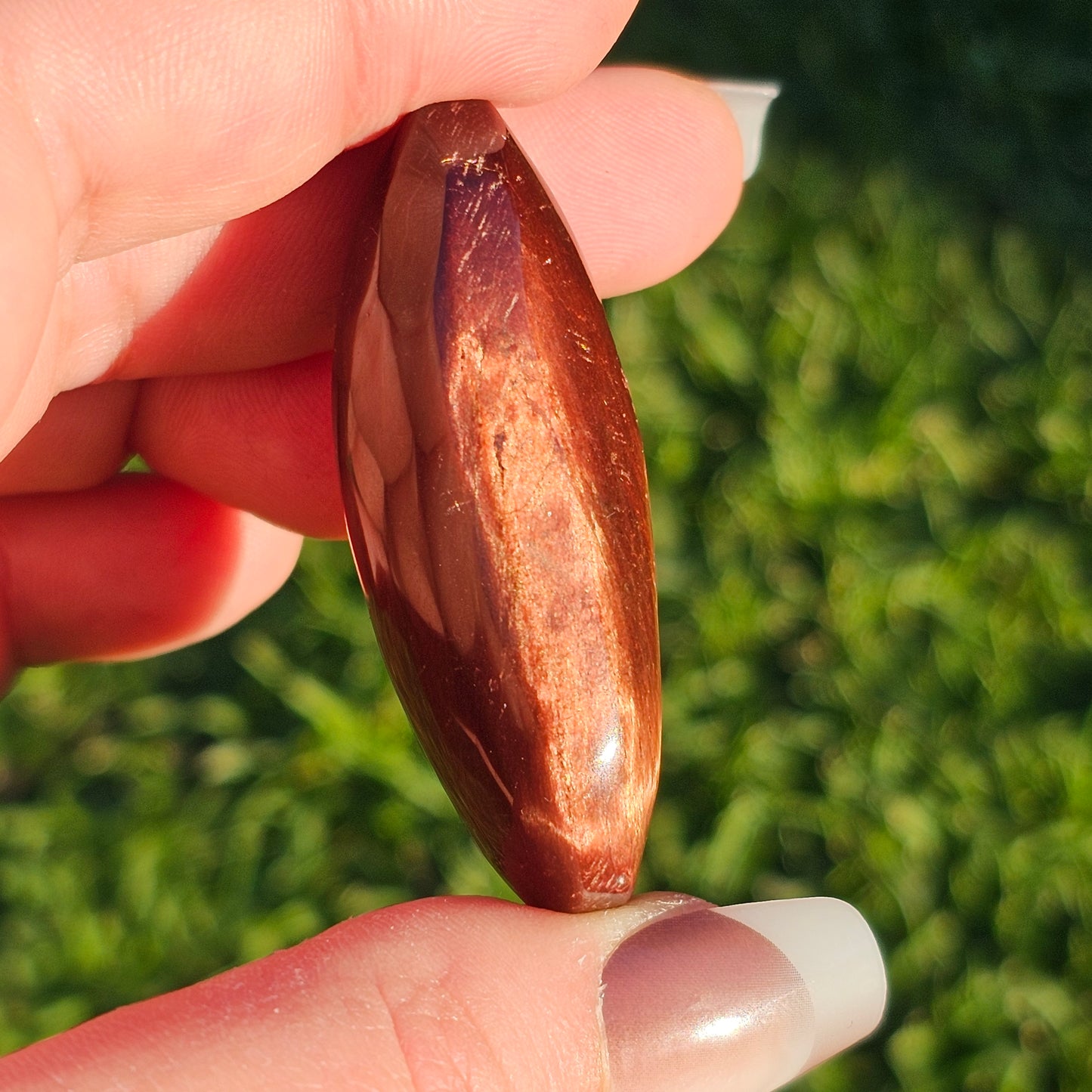 Slim Red Tiger's Eye Palm Stone