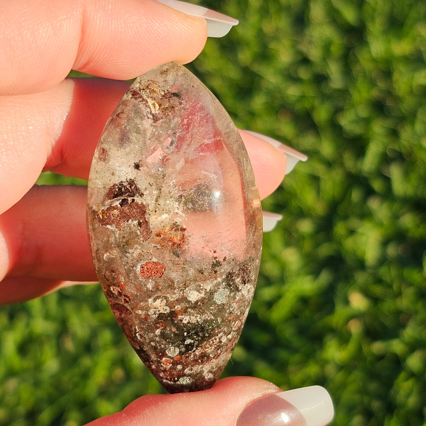 Marquise Cut Garden Quartz/Lodolite Palm Stone