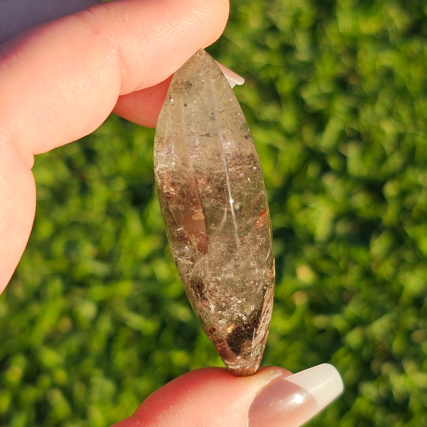 Marquise Cut Garden Quartz/Lodolite Palm Stone