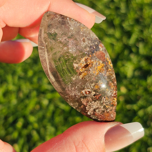 Marquise Cut Garden Quartz/Lodolite Palm Stone