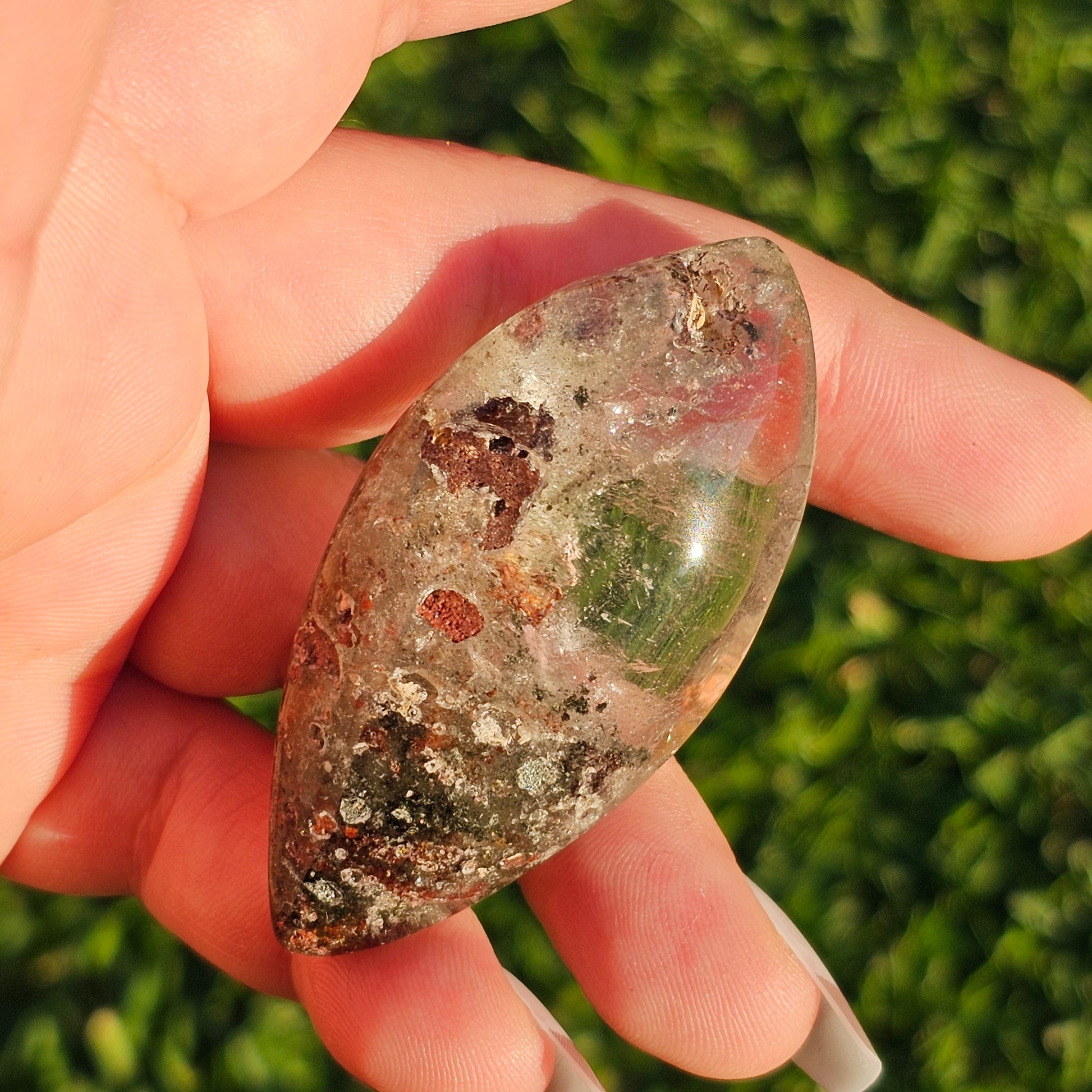 Marquise Cut Garden Quartz/Lodolite Palm Stone