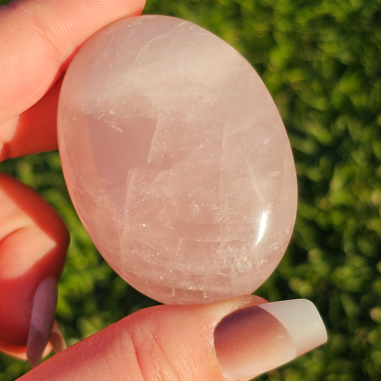 Rose Quartz Palm Stone (D)